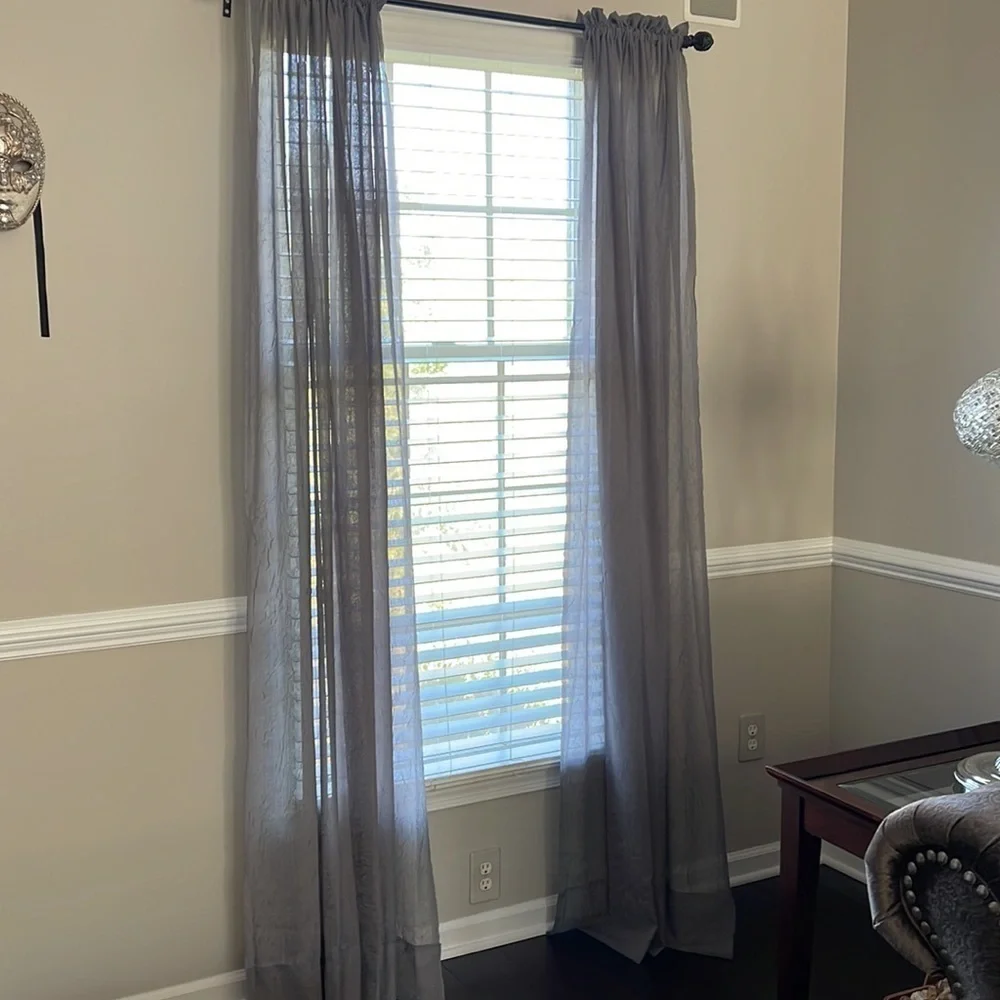 Preston Sheer Rod Pocket Panels Gray 52in x 84in Two Panels